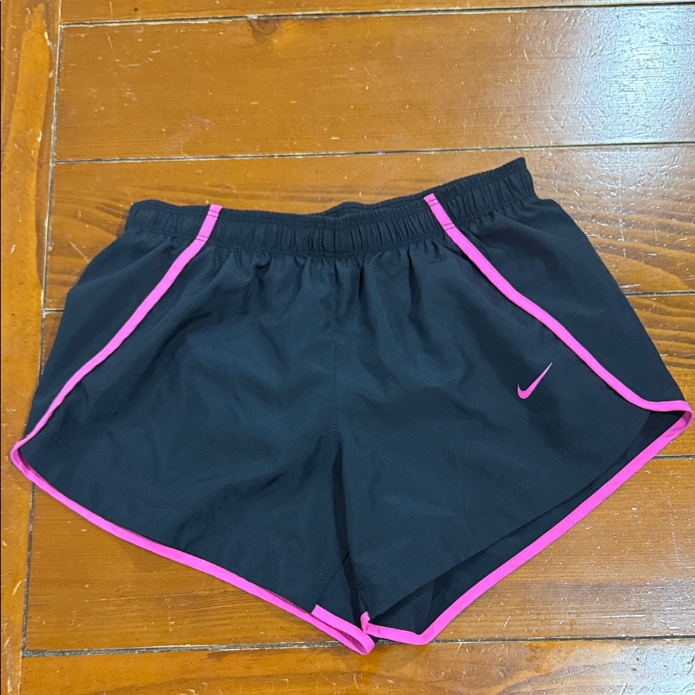 Nike Women's Athletic Shorts in Black with Pink Trim